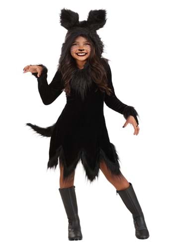 Girl's Black Wolf Costume