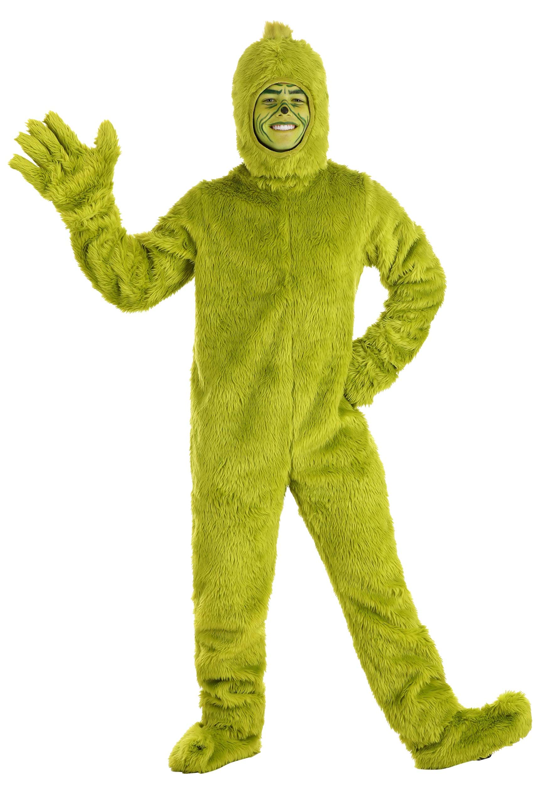 Dr. Seuss Open Face Grinch Costume , Adult Grinch Costumes