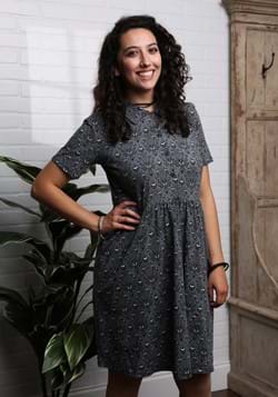 HAUNTED MANSION WALLPAPER BUTTON UP DRESS-1