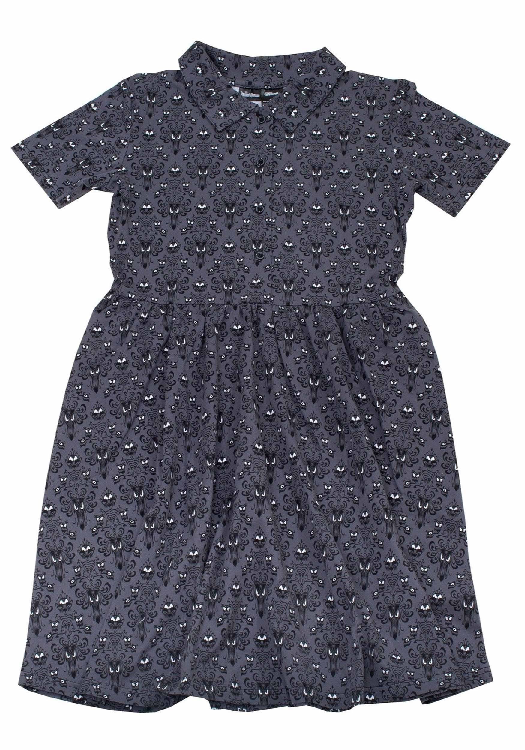 Wallpaper Haunted Mansion Button Up Dress