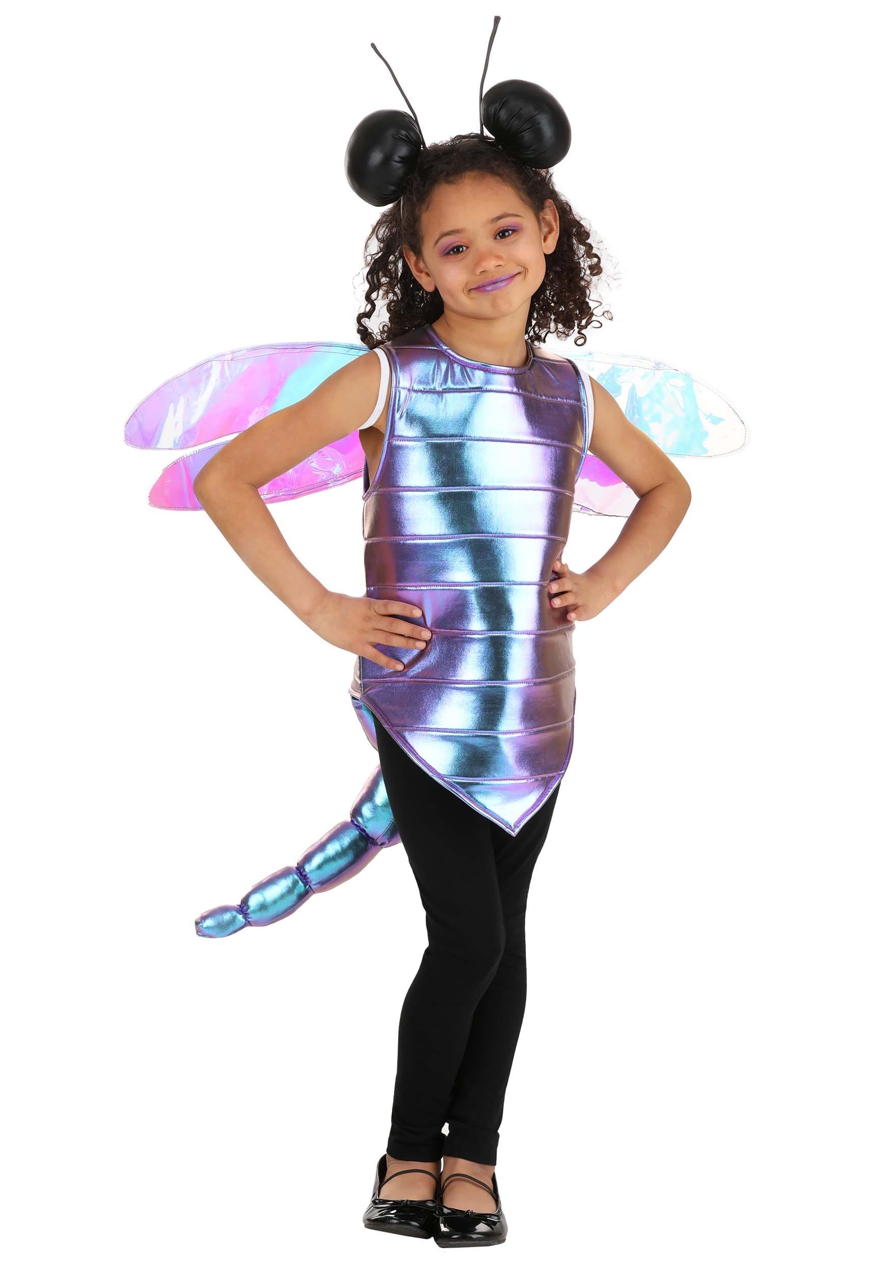 Kid's Iridescent Dragonfly Costume | Kids | Unisex | Black/Purple | S | FUN Costumes