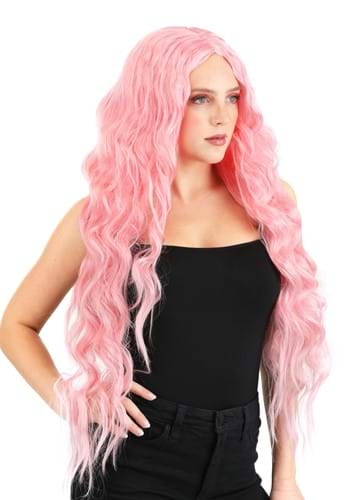 Light Pink Long Wavy Wig