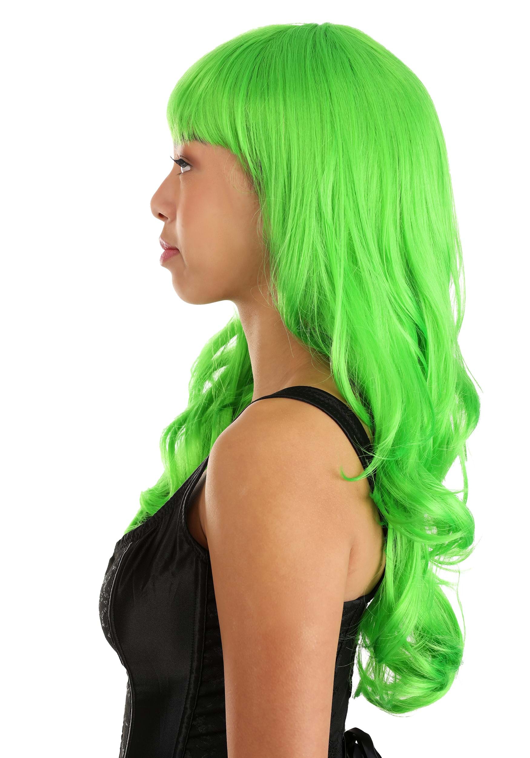 HANNE Ombre Bluish Green Wigs Long Wavy Synthetic Wigs For Women
