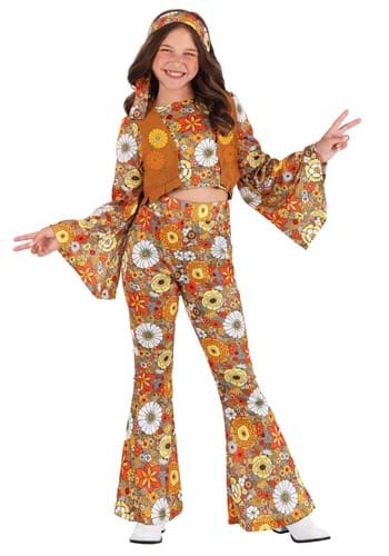 Click Here to buy Autumn Flower Hippie Kids Costume from HalloweenCostumes, CDN Funds & Shipping