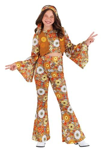 Click Here to buy Autumn Flower Hippie Kids Costume from HalloweenCostumes, CDN Funds & Shipping