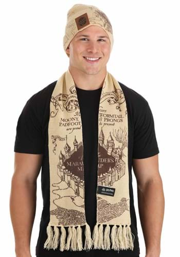 Harry Potter Marauders Map Knit Hat & Scarf Alt 6