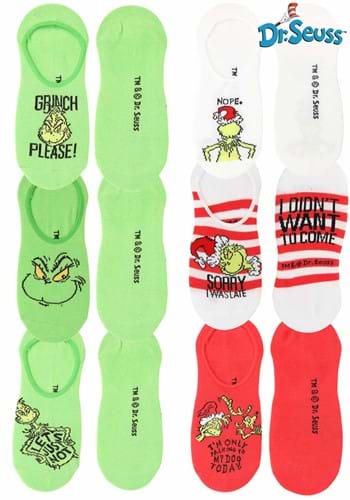 Click Here to buy 6-Pack Dr. Seuss Grinch No-Show Socks from HalloweenCostumes, CDN Funds & Shipping