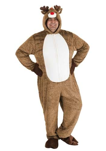 Click Here to buy Plus Size Plush Reindeer Adult Costume from HalloweenCostumes, CDN Funds & Shipping