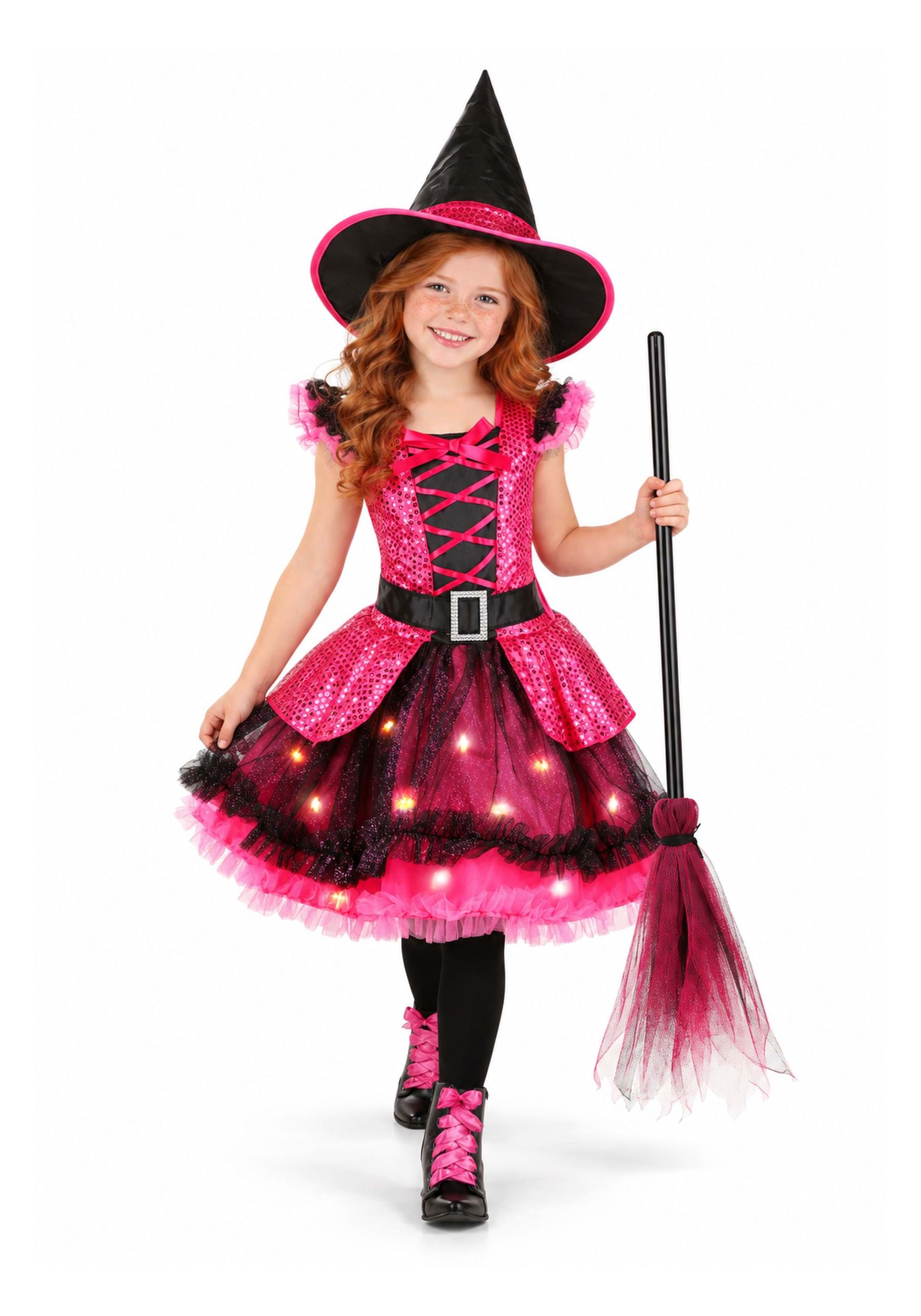 Pink Light Up Witch for Girls