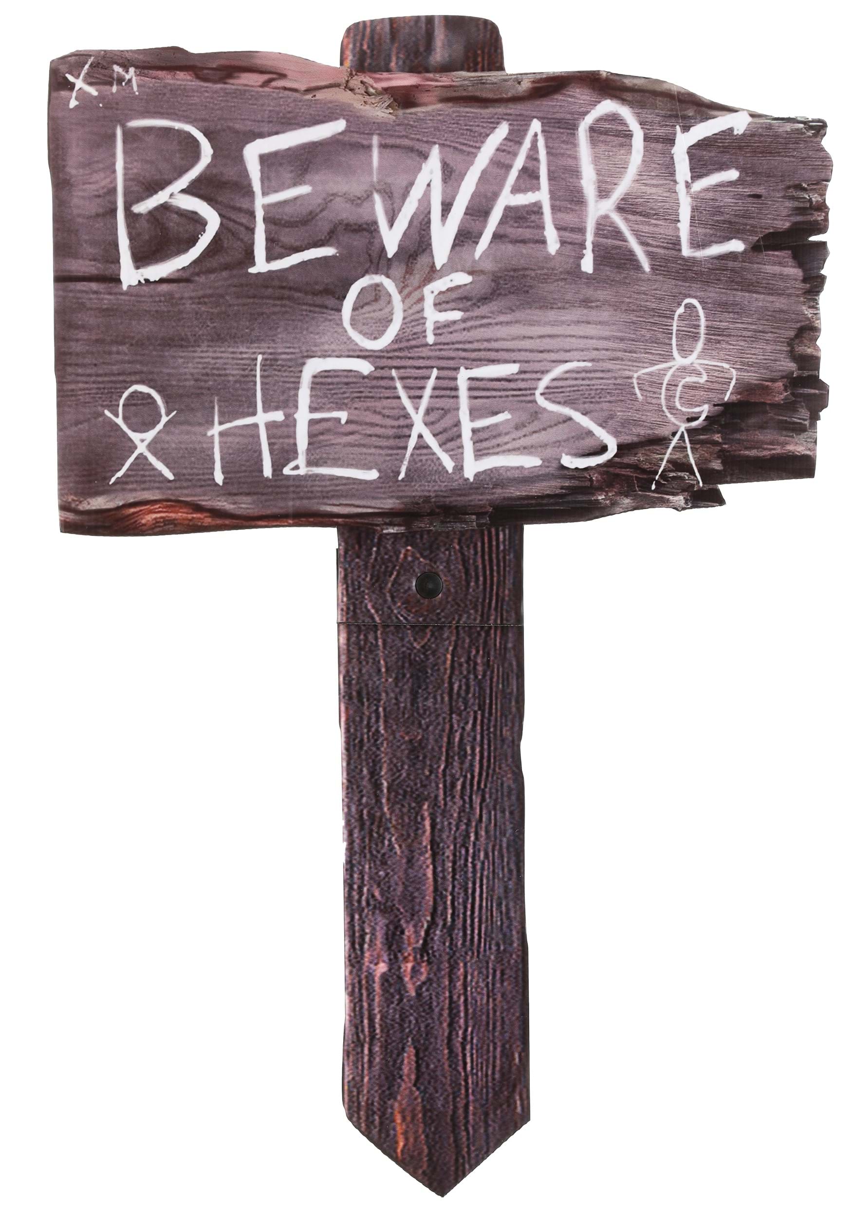 Witch Way Beware Of Hexes Sign Prop , Halloween Signs