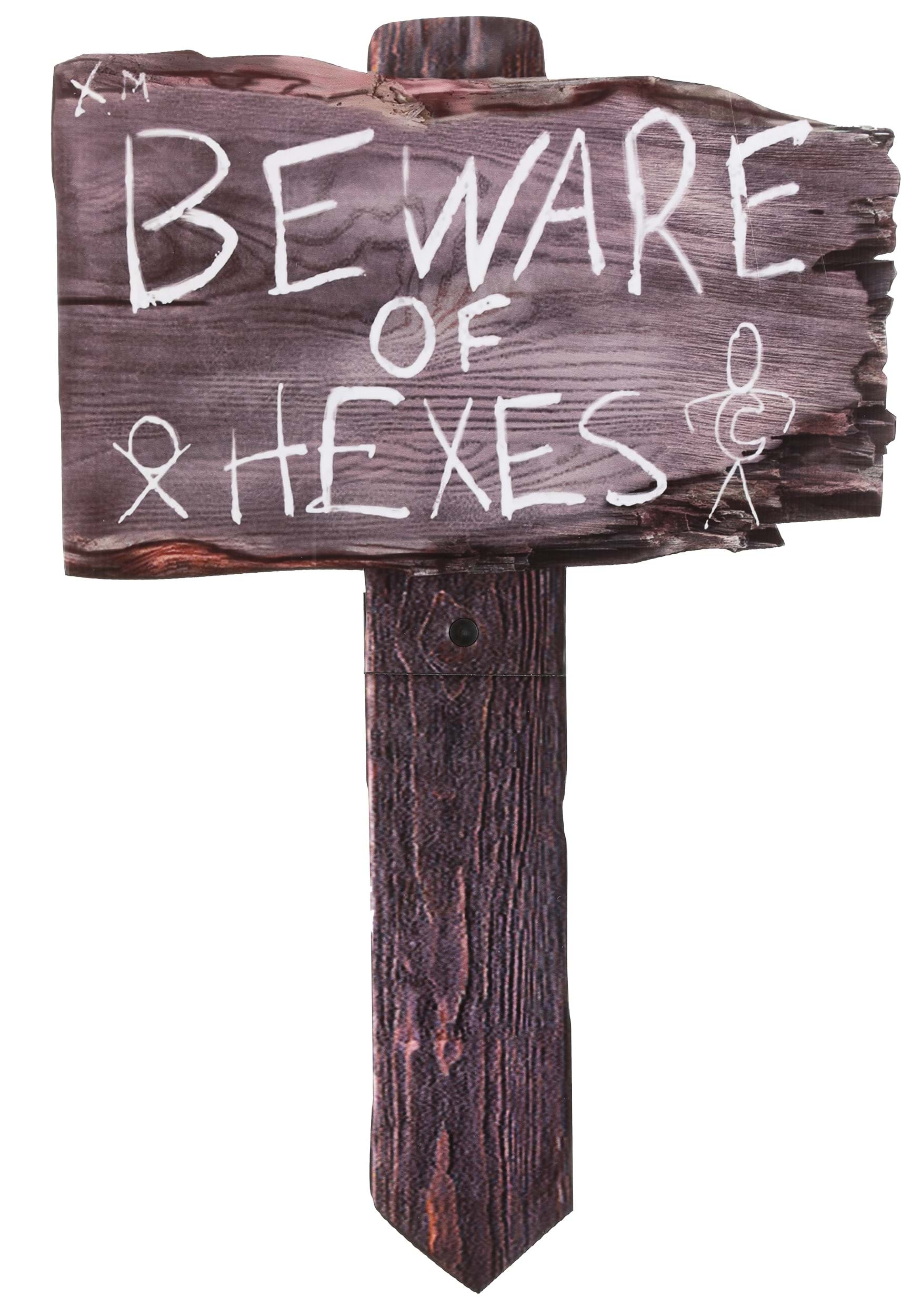 24-Inch Hex Witch Way Sign Decoration | Halloween Signs