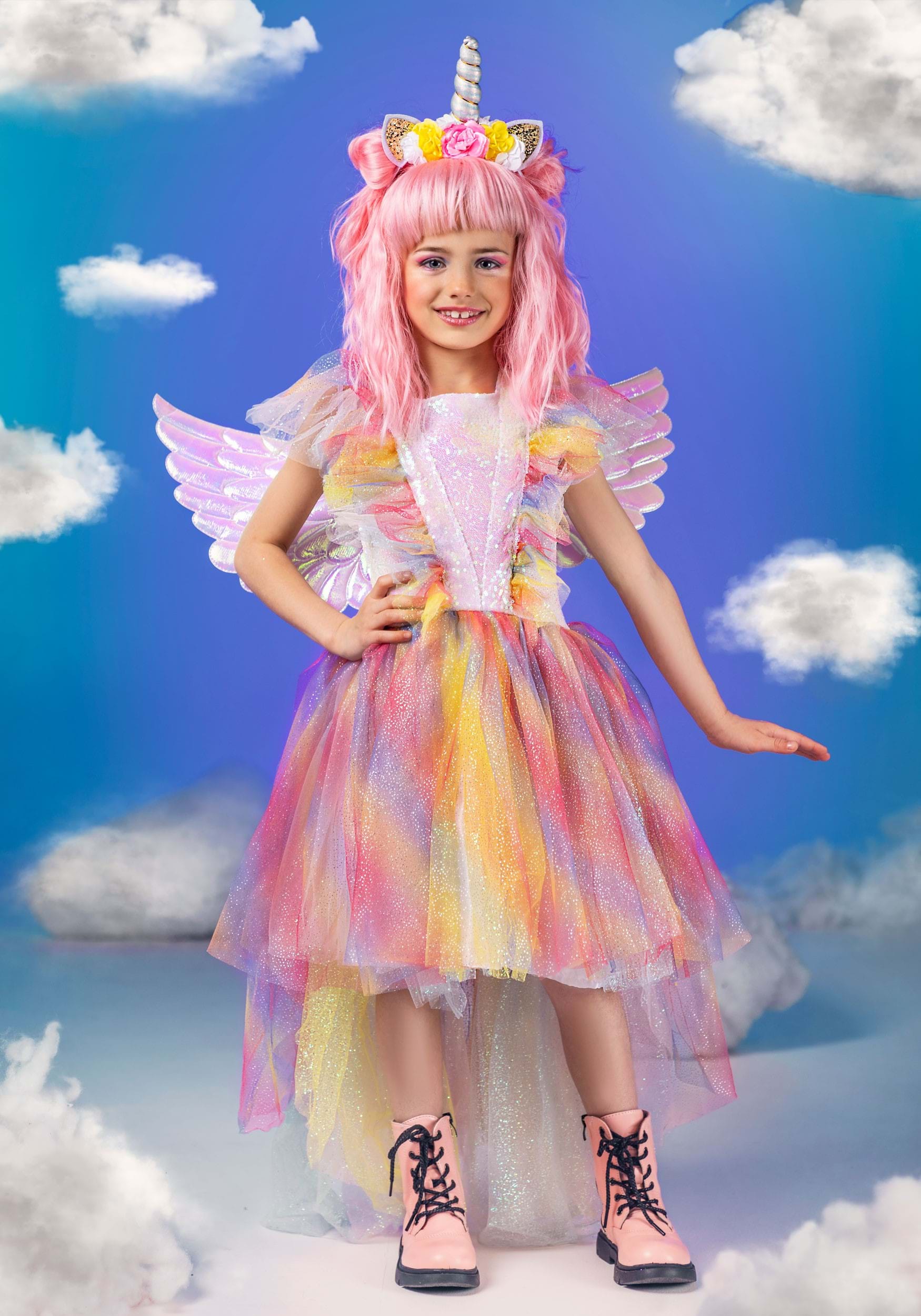 Deluxe Winged Unicorn Girl's Costume