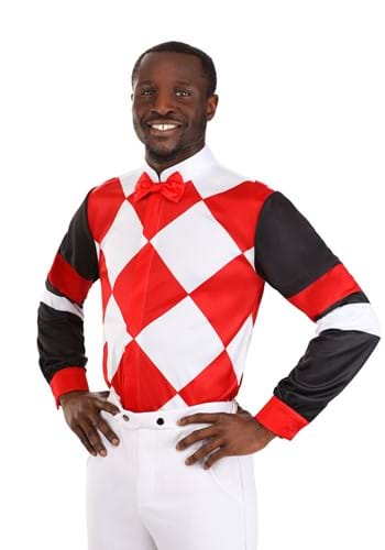 Click Here to buy Red Jockey Shirt Costume for Adults | Costume Shirts from HalloweenCostumes, CDN Funds & Shipping