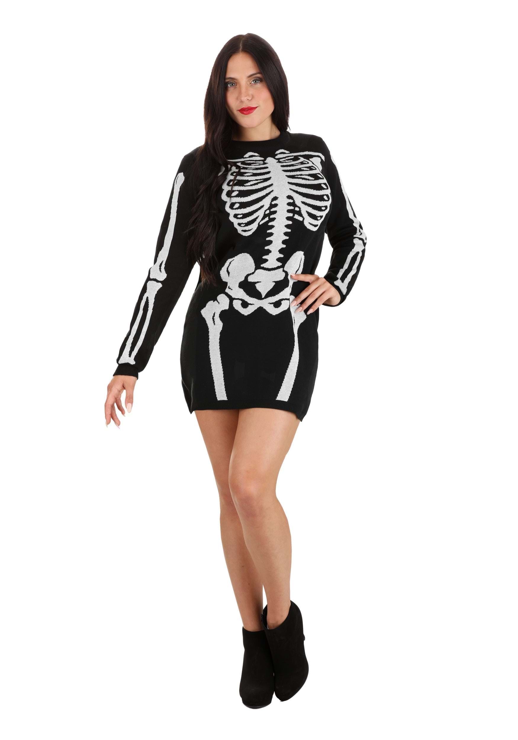 Skeleton Sweater Dress For Women