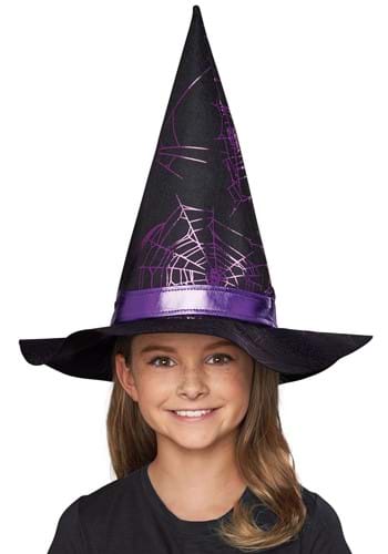 Purple Web Girls Witch Hat