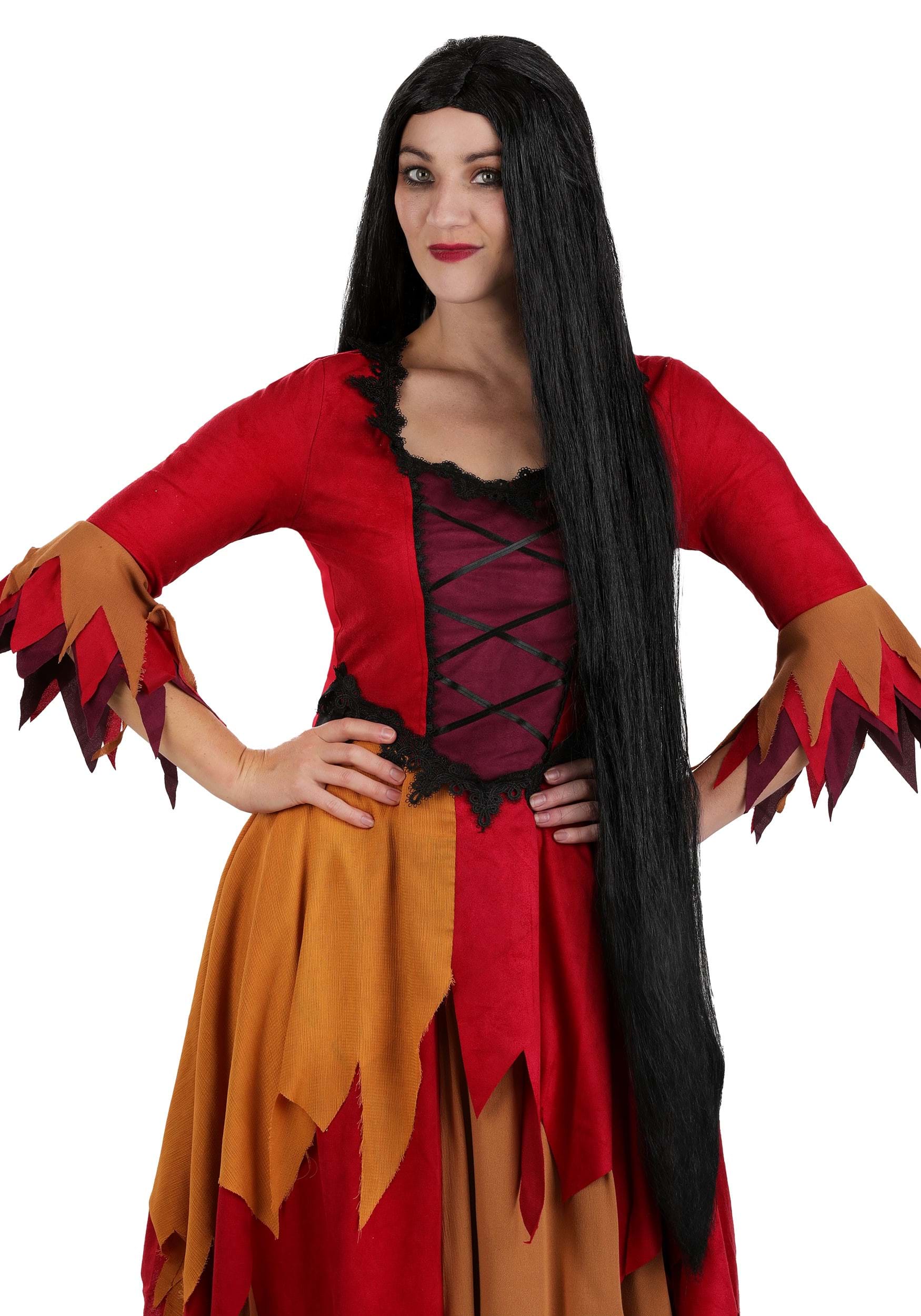 Women's 40 Inch Long Black Witch Wig | Costume Wigs