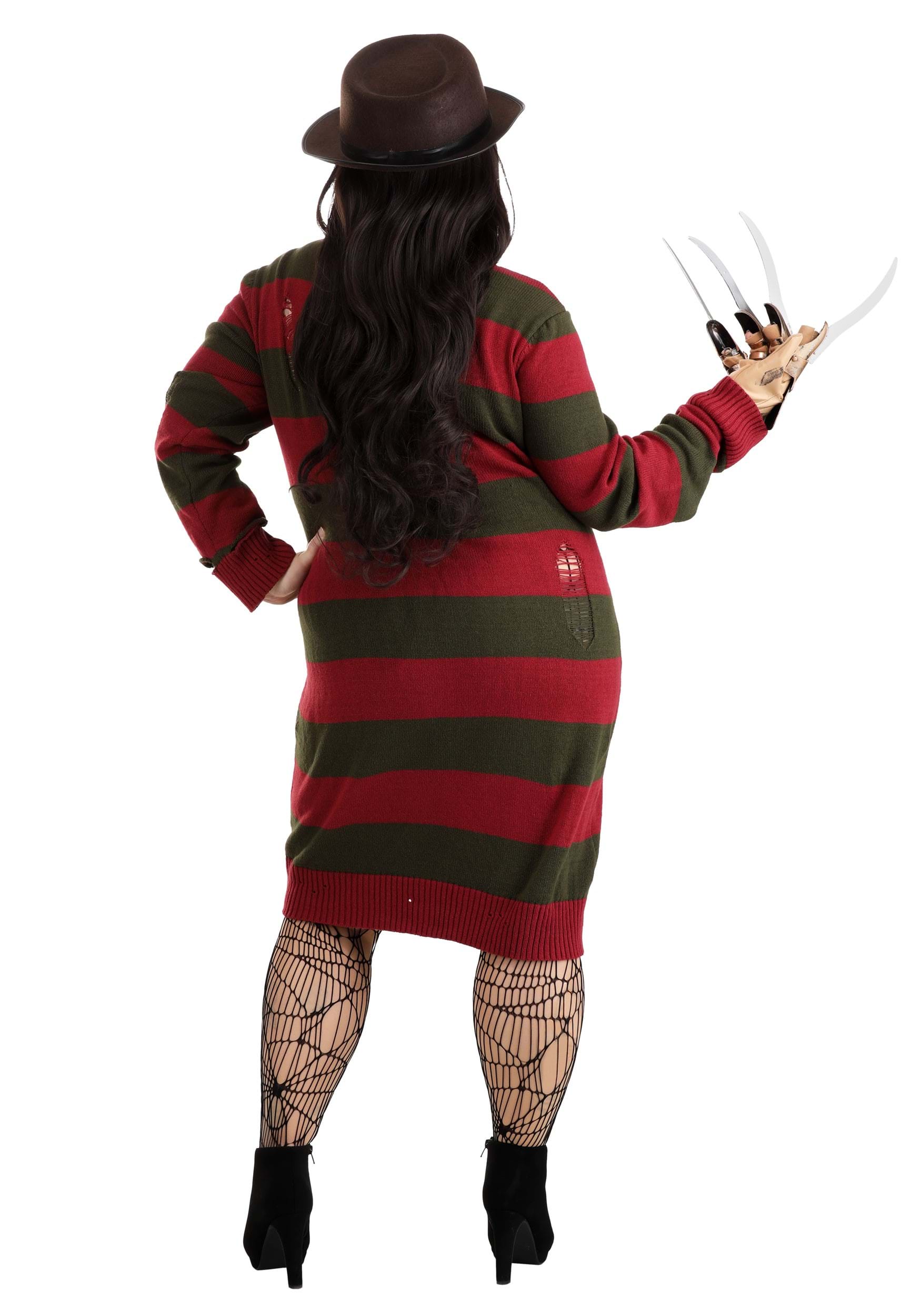 Plus Size Freddy Krueger Women's Costume Dress , Horror Movie Costumes