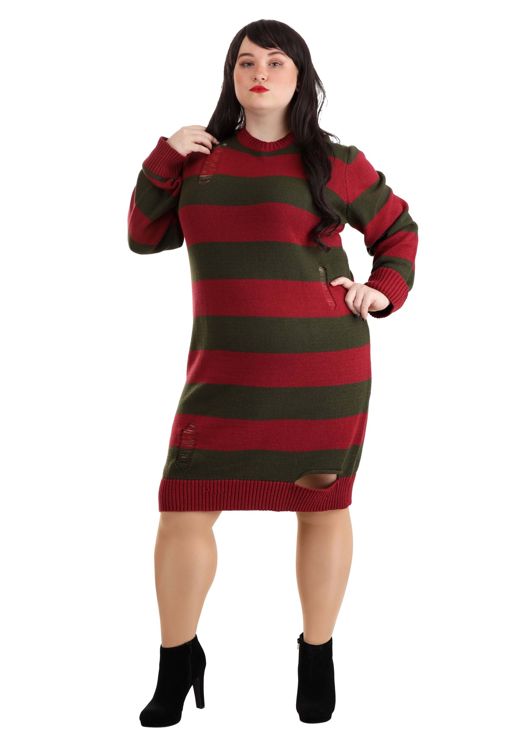 Plus Size Freddy Krueger Women's Costume Dress , Horror Movie Costumes