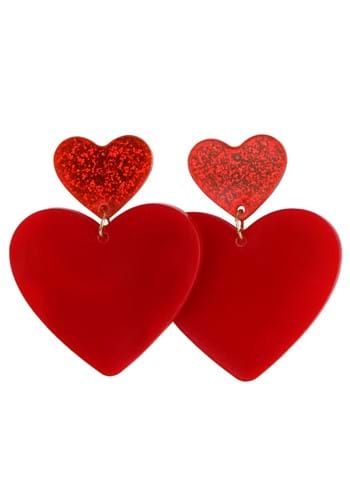 Click Here to buy Double Heart Drop Lucite Costume Earring from HalloweenCostumes, CDN Funds & Shipping