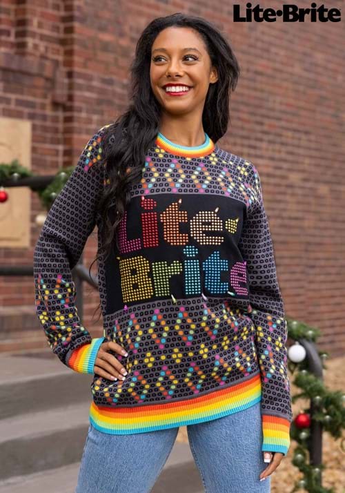Adult Hasbro Lite Brite Sweater Main GIF