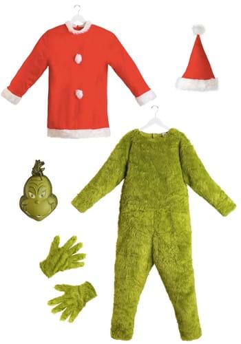 Click Here to buy The Grinch Plus Size Adult Santa Deluxe Jumpsuit with Mask from HalloweenCostumes, CDN Funds & Shipping