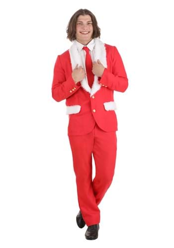 Mens Red Holiday Santa Suit Costume