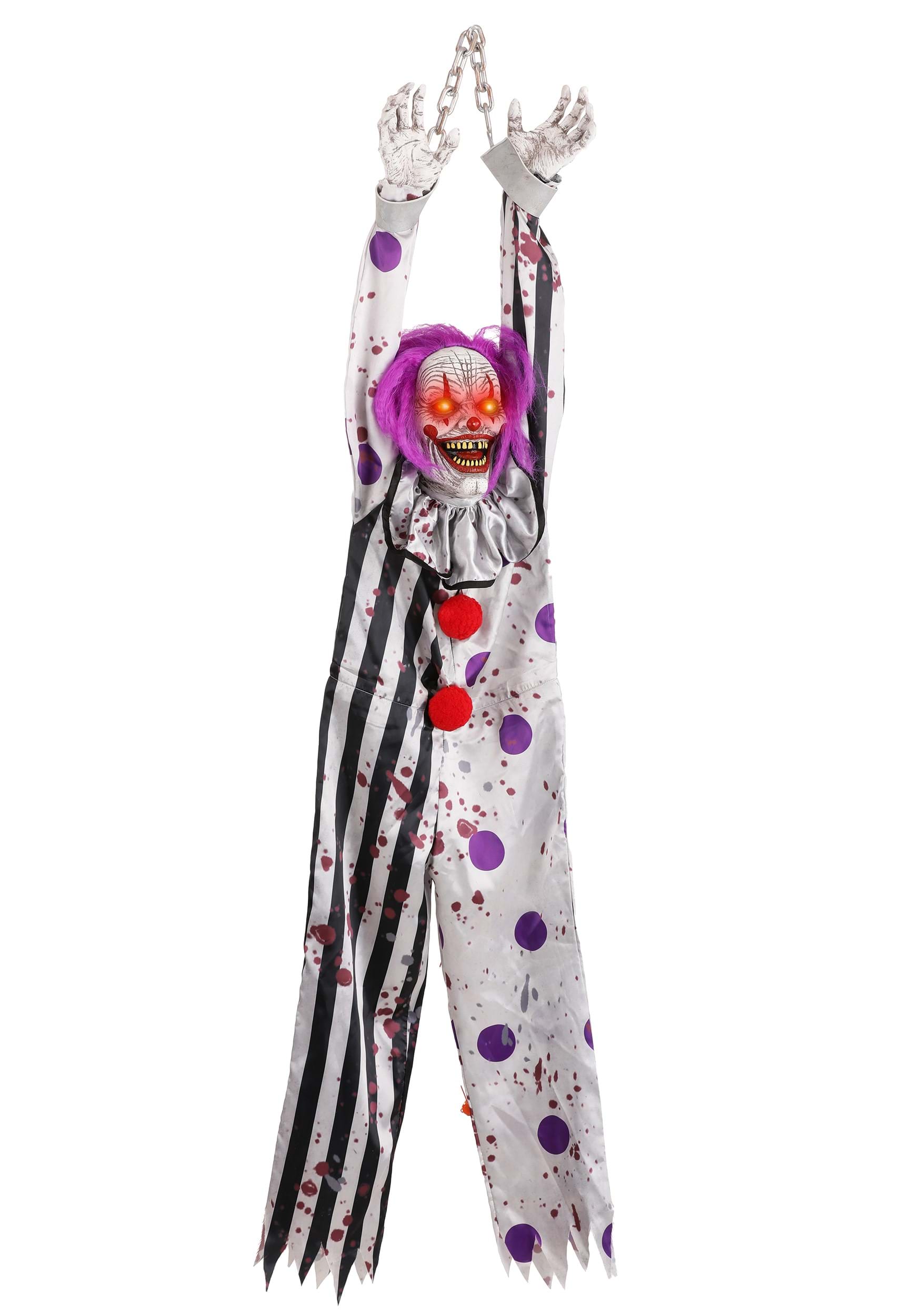 4.5FT Spine Shivering Shaking Animated Evil Clown Prop | Evil Clown Decorations