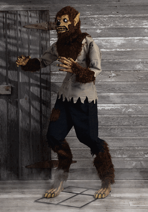 6 Foot Feral Werewolf Animatronic Decoration Seasonal Visions