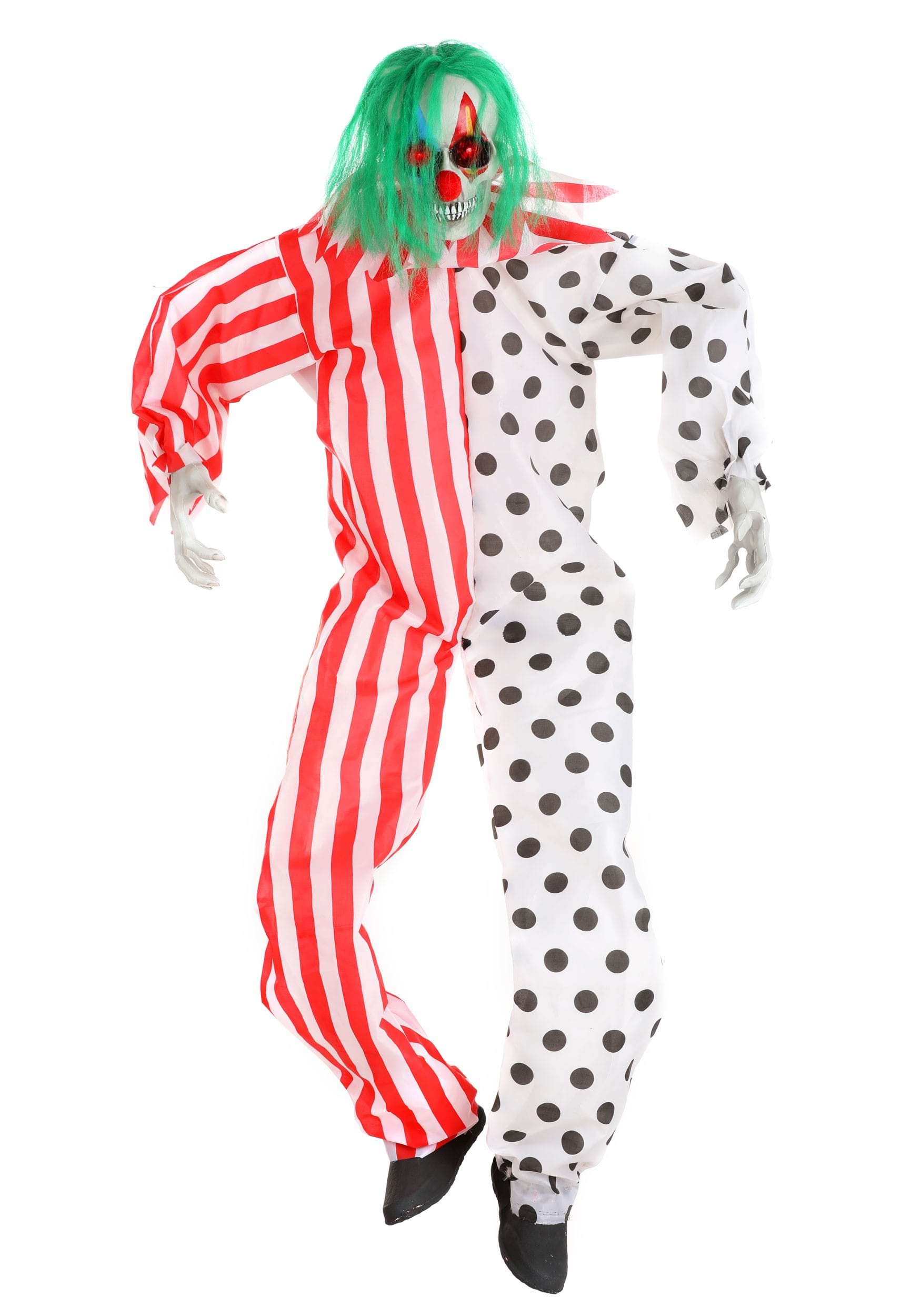 4.5FT Talking Evil Clown Animated Hanging Decoration | Evil Clown Decorations