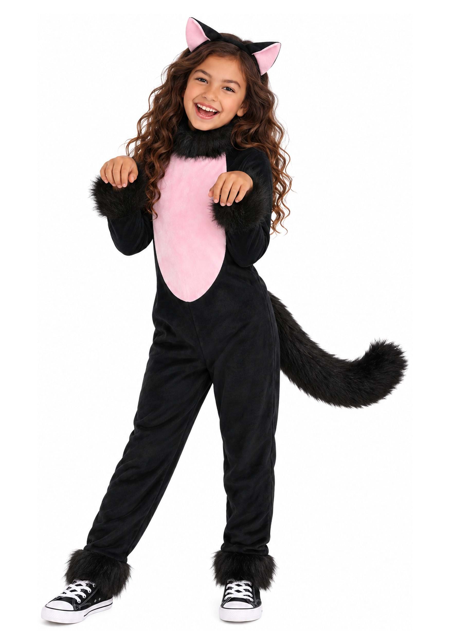 Kid's Big Tailed Black Cat Costume | Black Cat Costumes