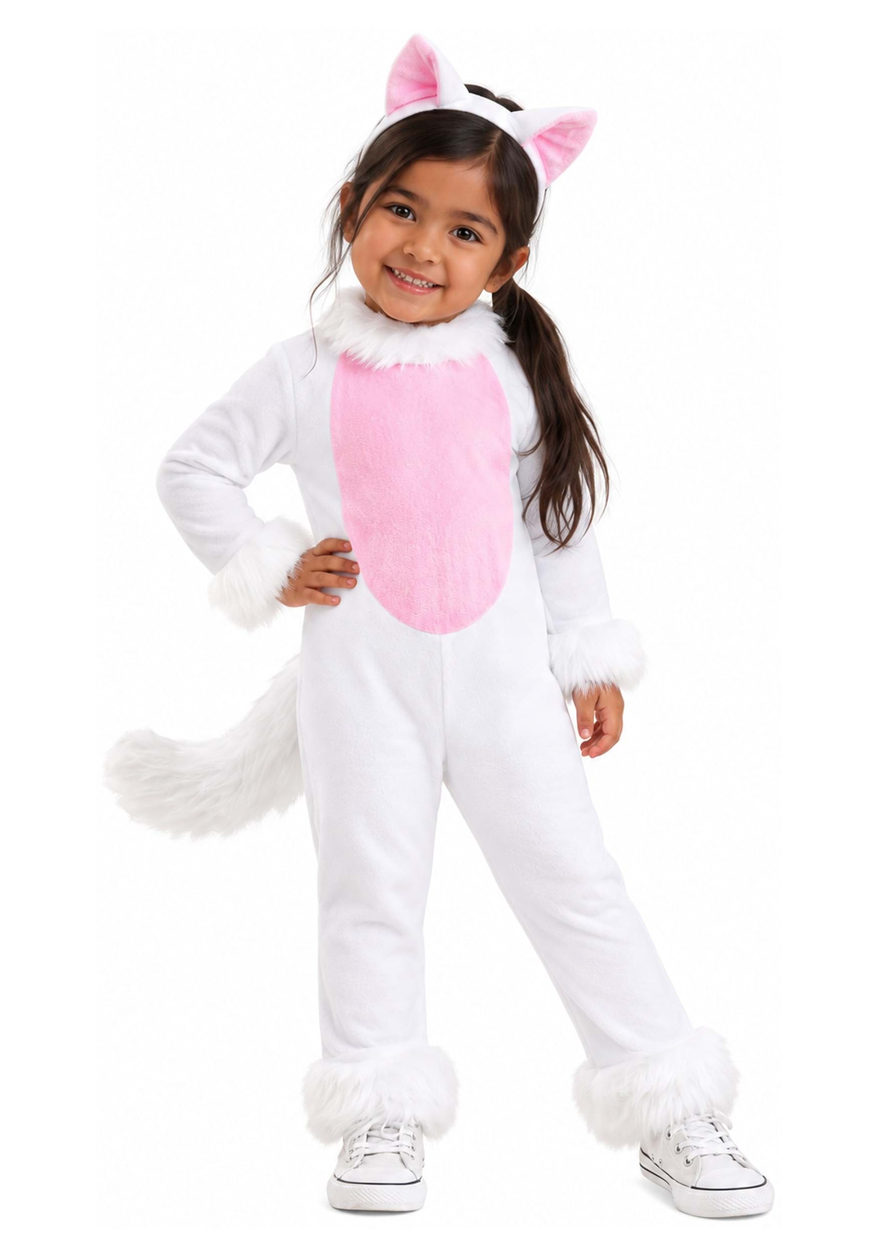 Big Tailed White Cat Toddler Costume | Kid's Cat Costumes