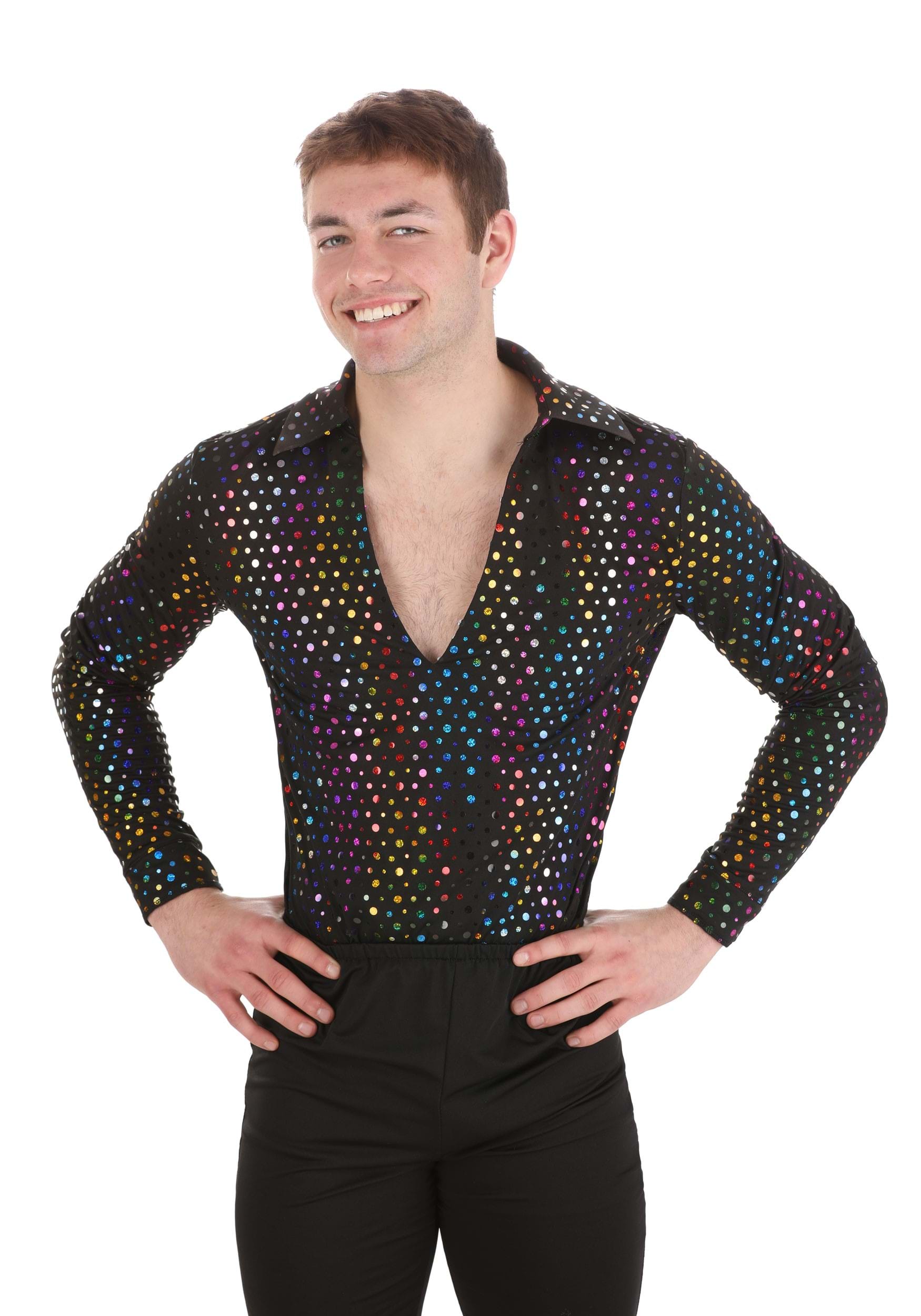 Dazzling Disco Men's Costume Shirt , Adult Disco Costumes