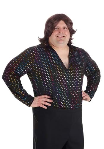 Click Here to buy Mens Plus Size Dazzling Disco Shirt | Adult Disco Costumes from HalloweenCostumes, CDN Funds & Shipping