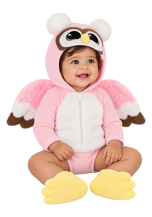 Infant Fuzzy Pink Owl Costume New Main