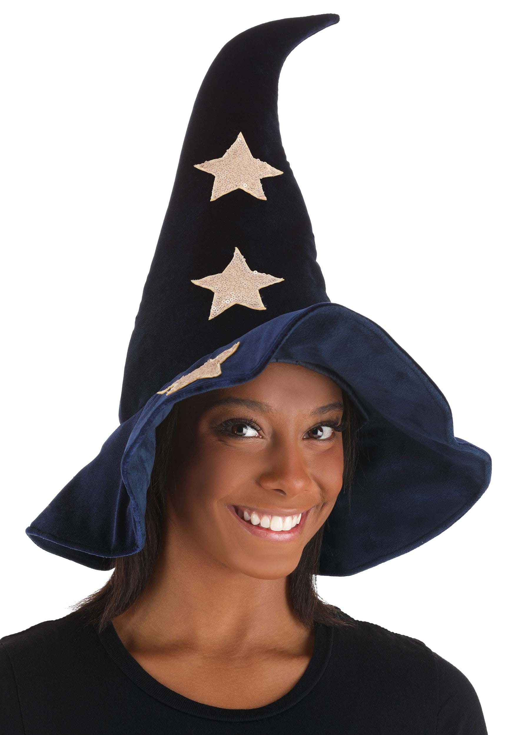 Velvet Stars Costume Witch Hat Accessory