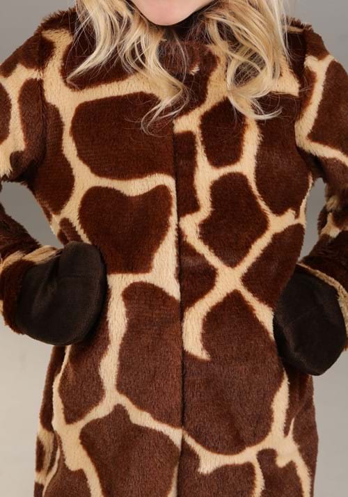 Toddler Giraffe Halloween Costume - Velour Jumpsuit With Mitts & Foot Covers, Faux Fur Tail