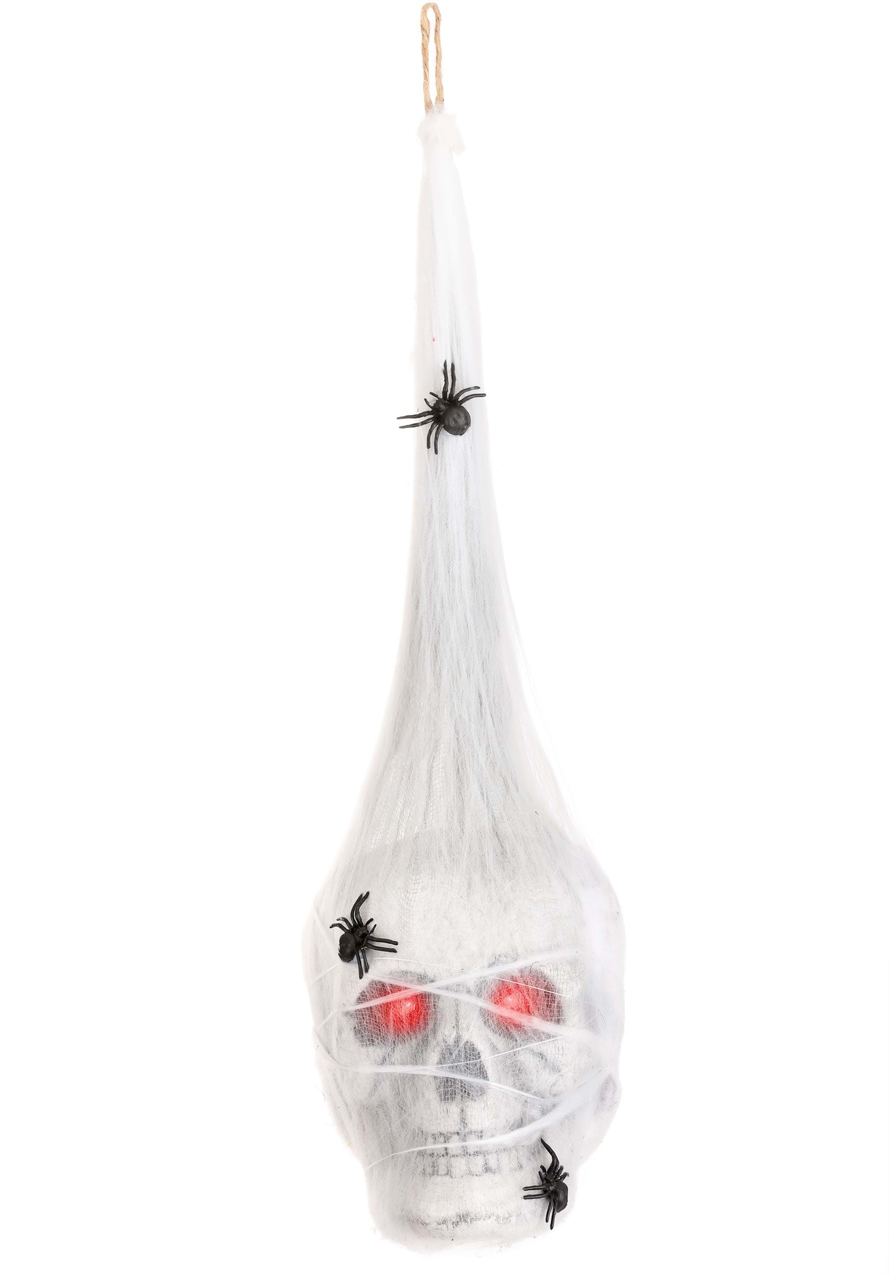 18-Inch Cocoon Skull with Red Eyes Light Up Decoration | Hanging Decorations