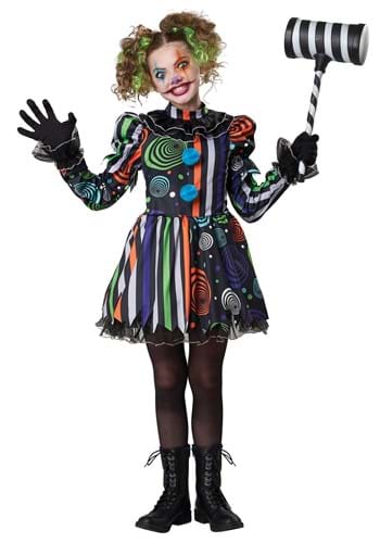 Neon Nightmare Girls Clown Costume