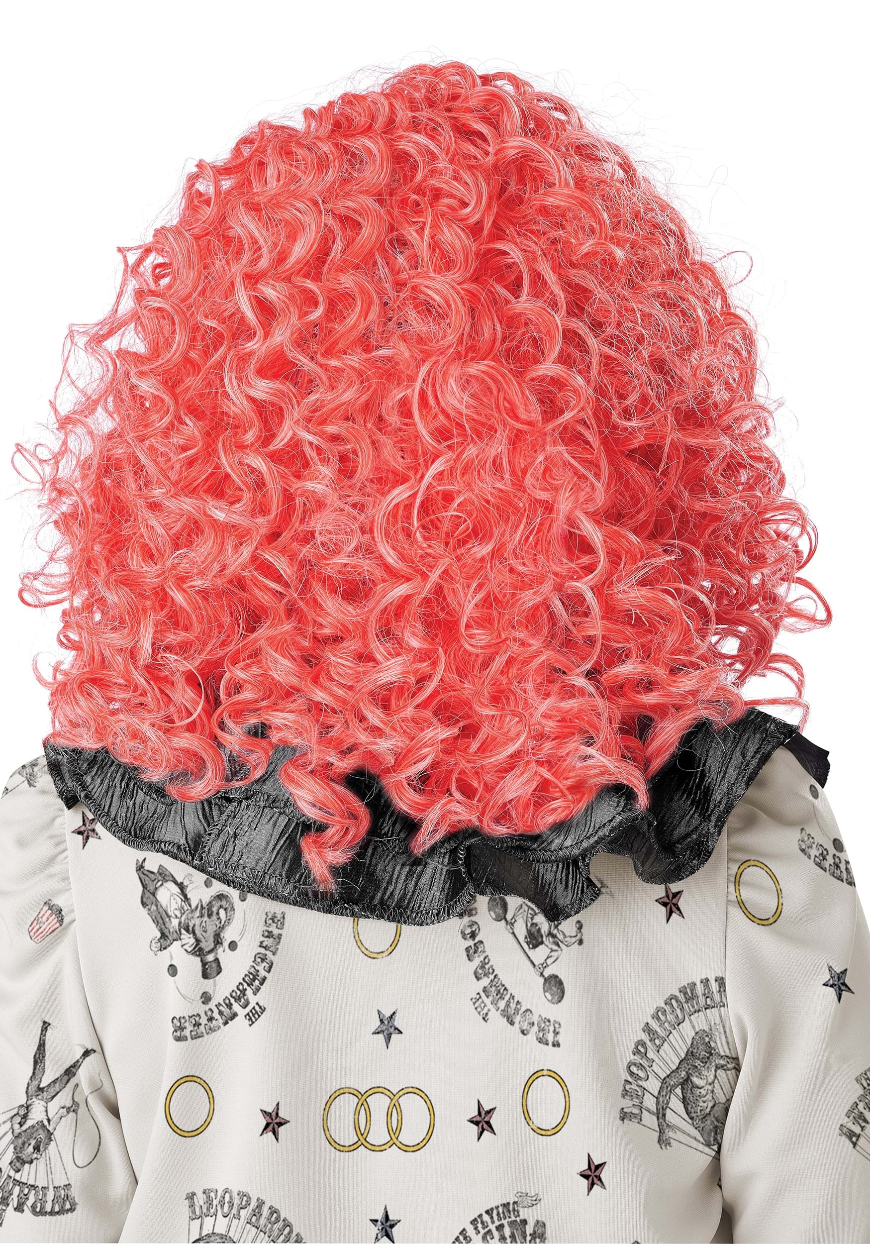 Curly Bright Red Glow In The Dark Clown Wig