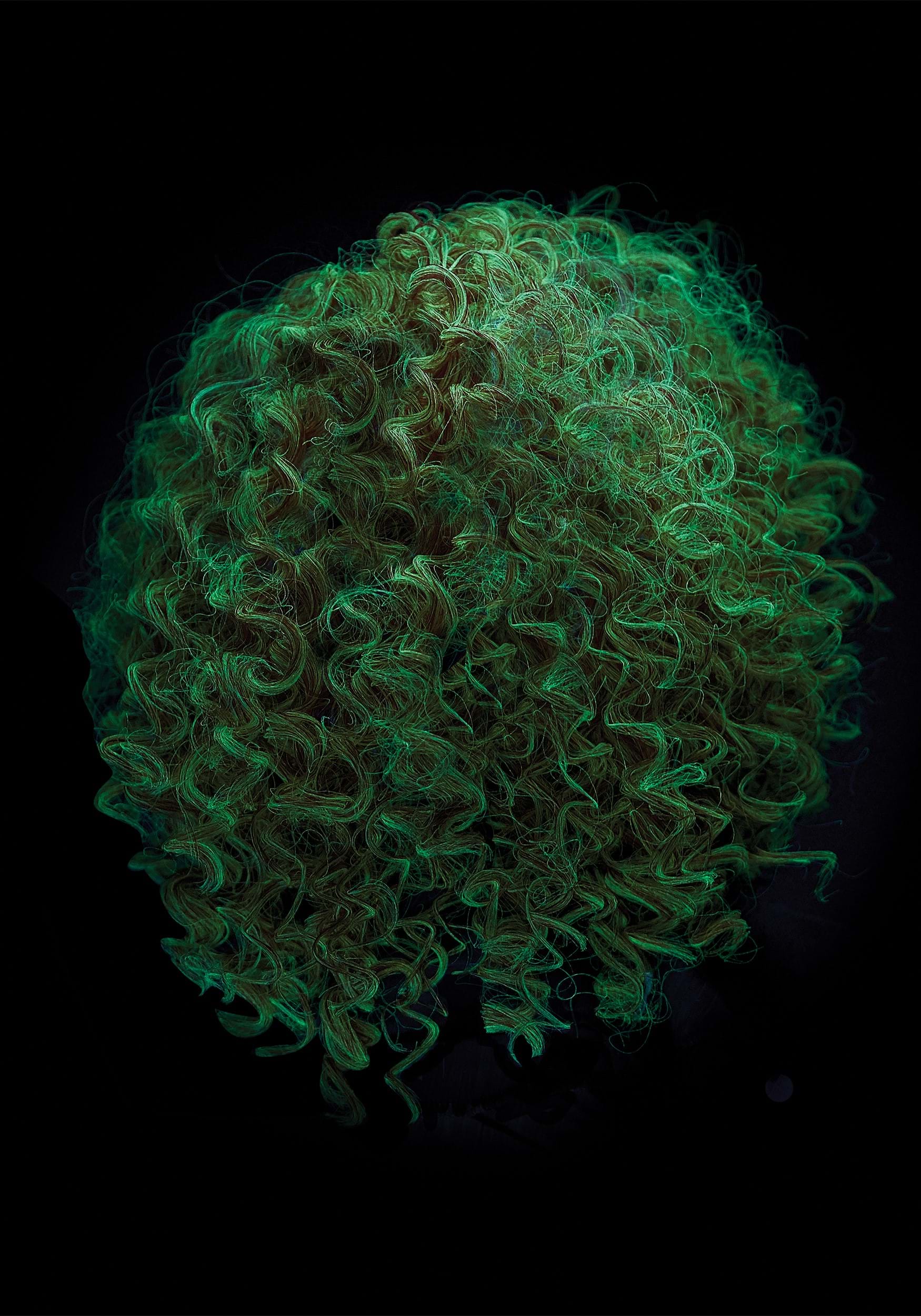 Curly Bright Red Glow In The Dark Clown Wig