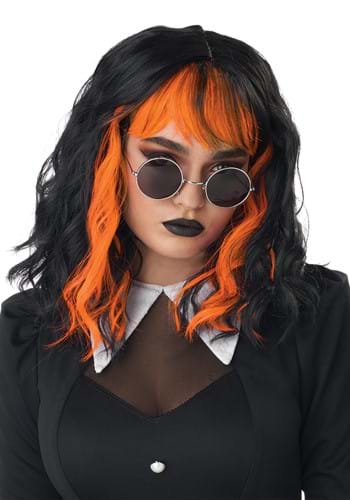 Womens Cute & Crafty Black and Orange Wig