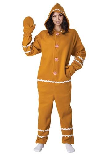 Adult Gingerbread Jumpsuit Costume