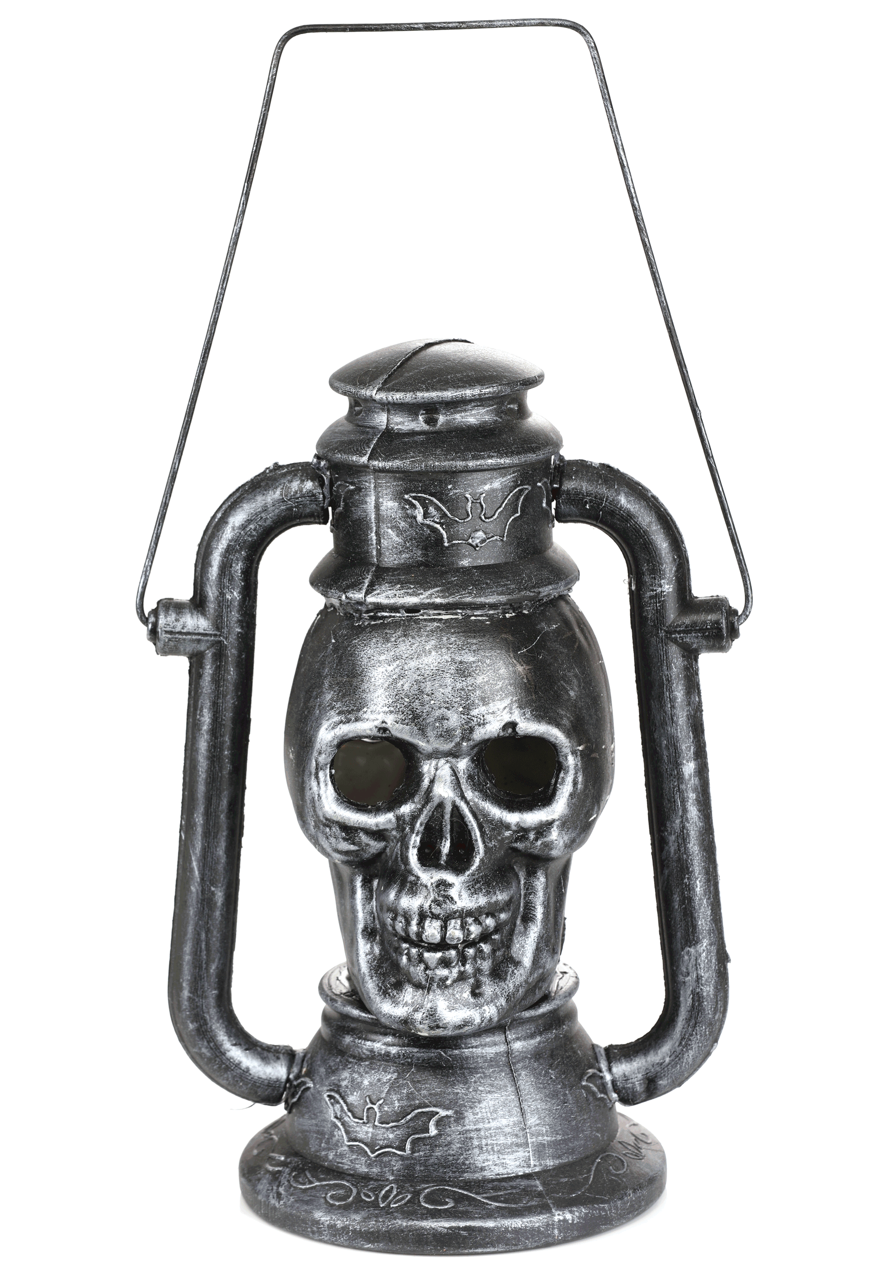 Silver Skull Lamp W/ 3 Color LED Light