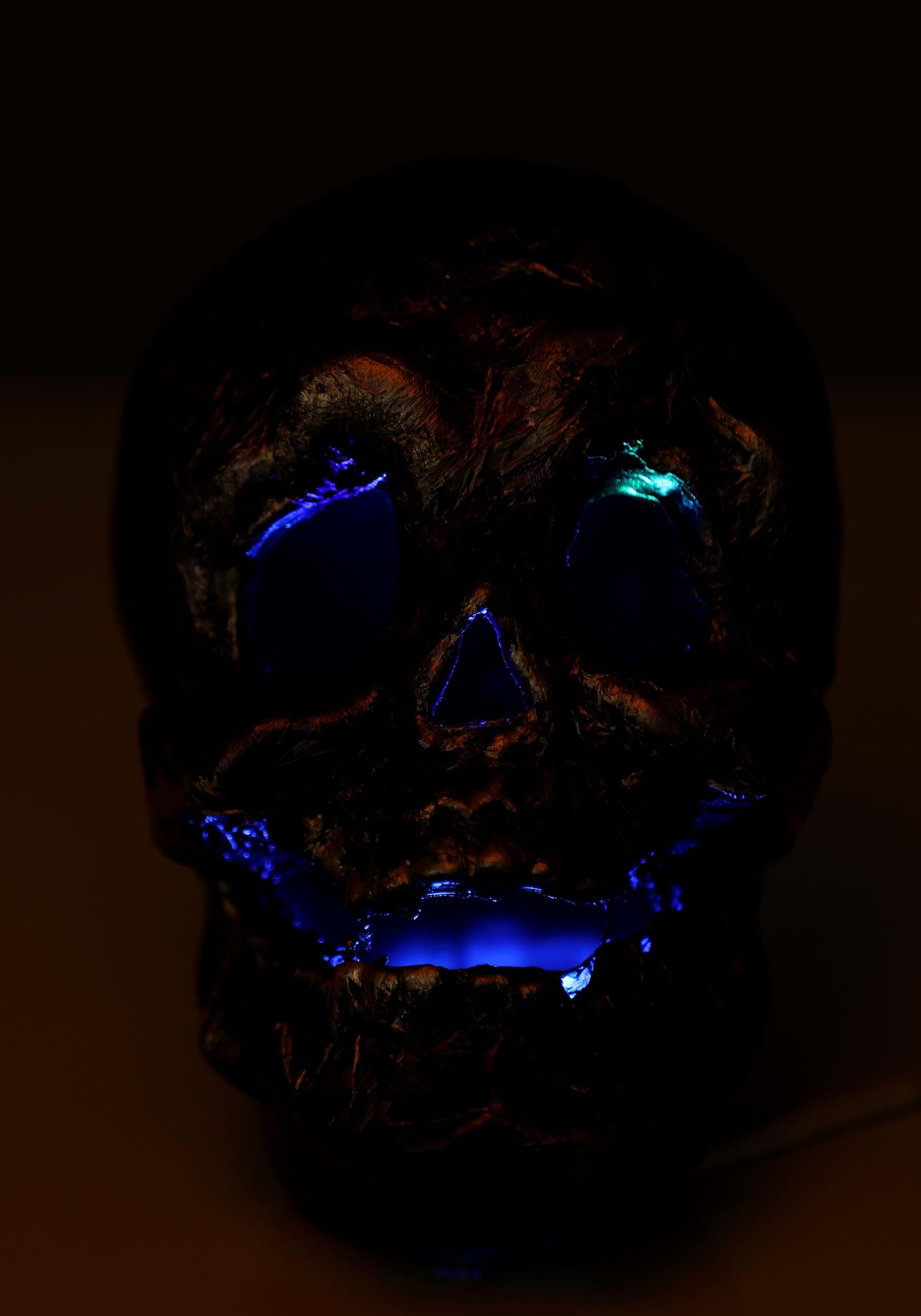 Skull With Color Changing LED Lights Halloween Decoration