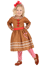 Toddler Gingerbread Costume Dress Alt 4