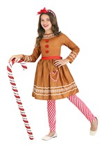 Girl's Gingerbread Costume Dress Alt 6