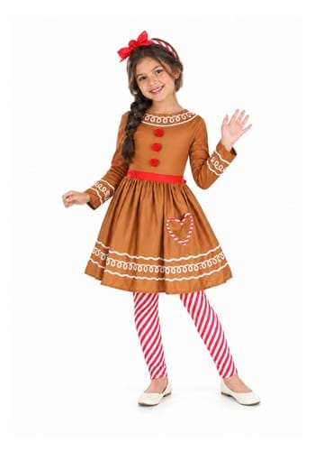Girls Gingerbread Costume Dress Upd 2