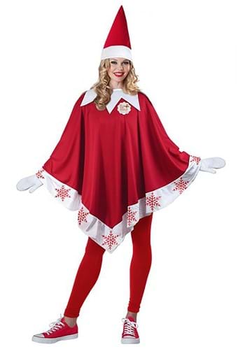 Click Here to buy Elf on the Shelf Womens Poncho Costume from HalloweenCostumes, CDN Funds & Shipping