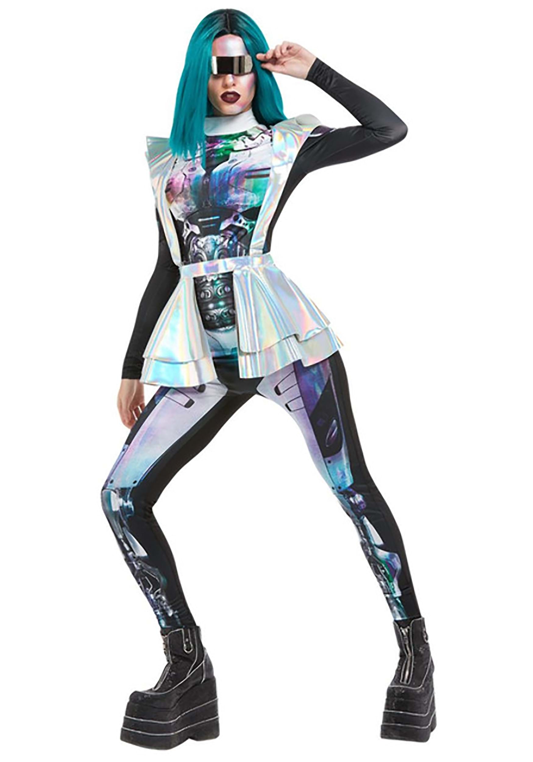 Metallic Cyber Alien Womens Costume