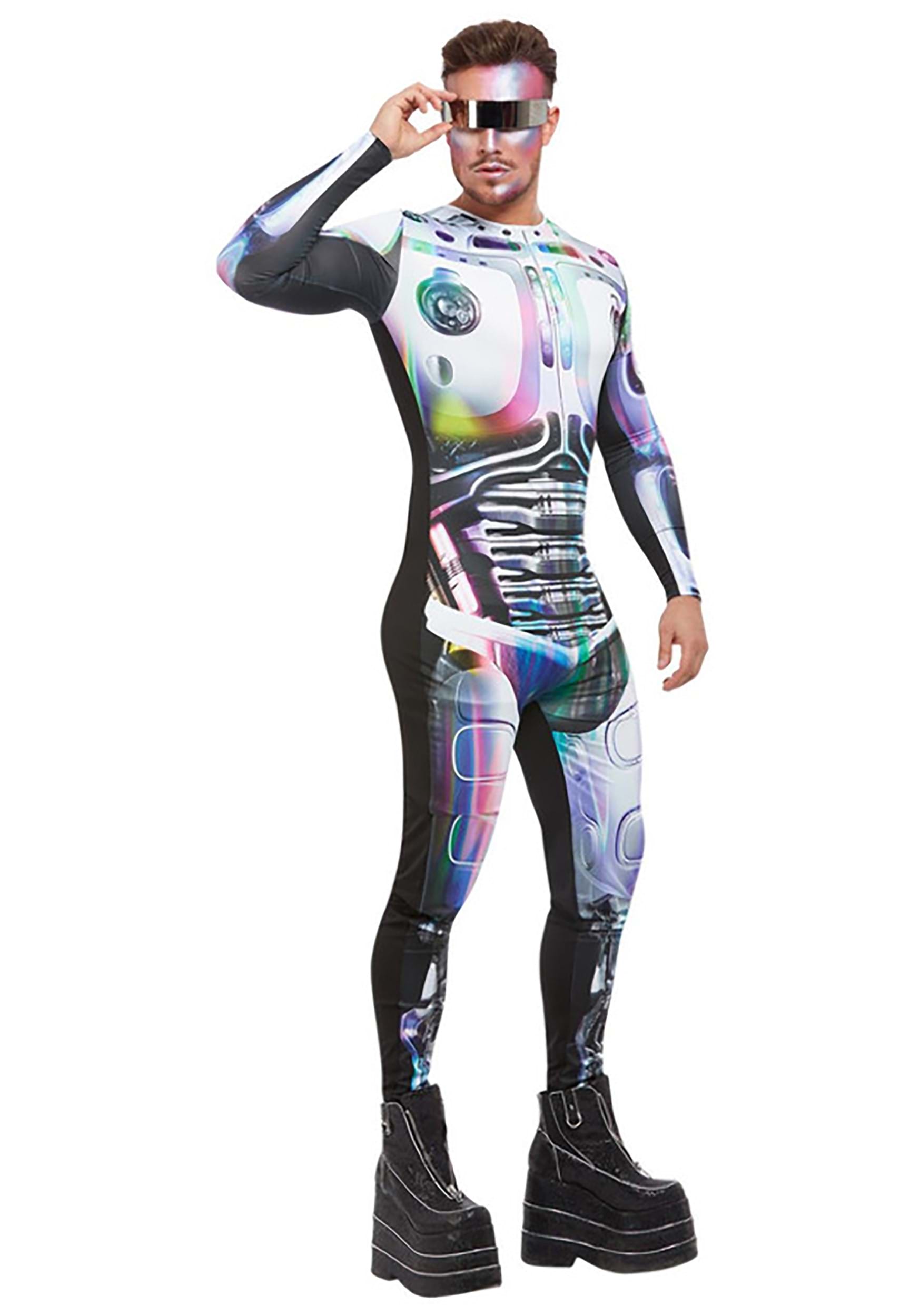 Metallic Cyber Mens Alien Costume